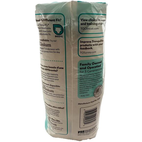 Disposable Underwear Tranquility X-Small Heavy 24 Ct Youth Lg 17-28" FREE Ship! - Picture 4 of 7